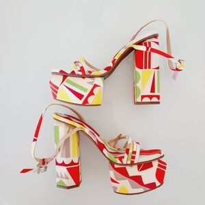 🏷Gianni Bini 💝Parrish Geo Print Strappy Platform Sandals